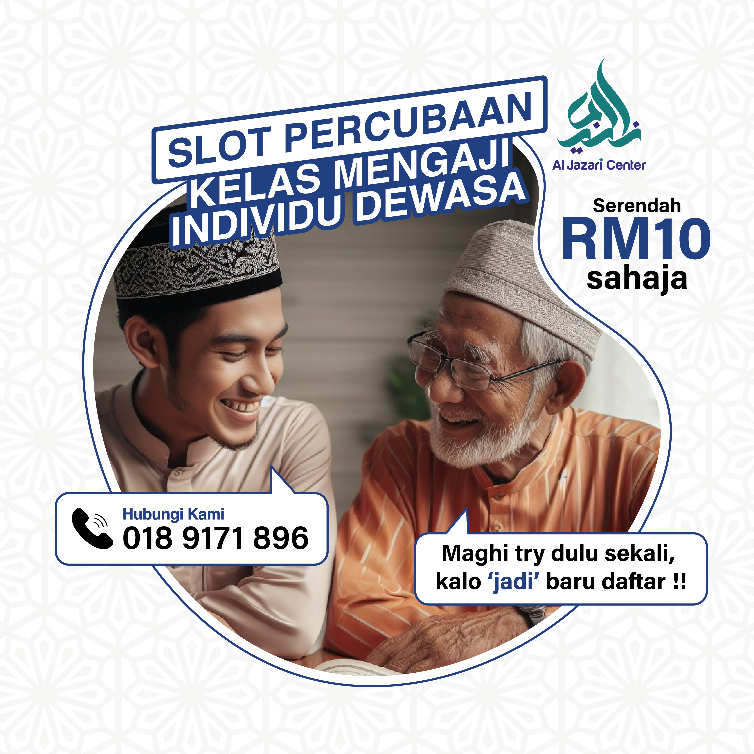 Slot Percubaan RM10 - Kelas Mengaji Individual Dewasa